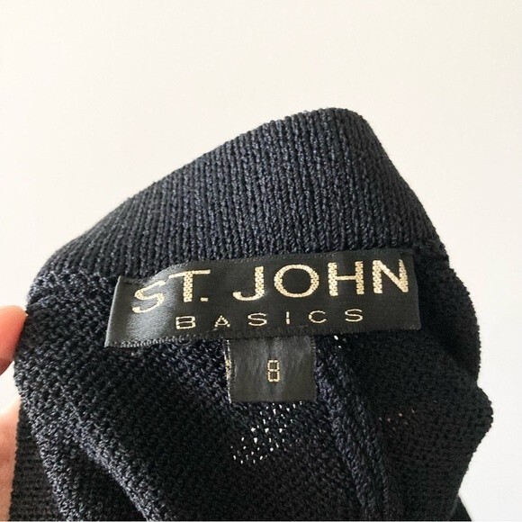 ST. JOHN black santana wool blend knit pants with pockets size 8‎ - Picture 4 of 6